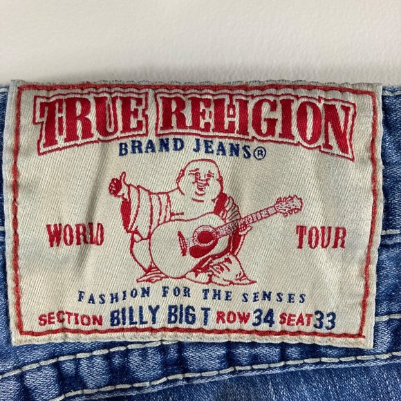 Mens Billy Big T True Religion Distressed Jeans USA 34 x 33 - Picture 7 of 11